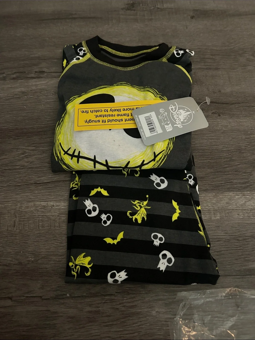 Disney Black and Yellow Jack Skellington Kids Pajama Set